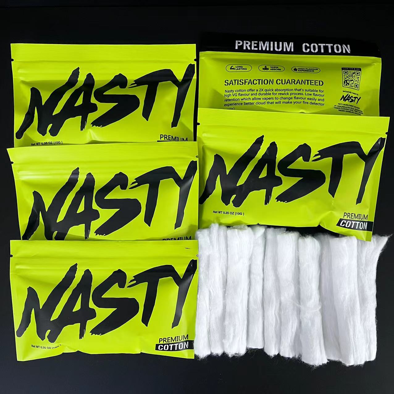 10/5 x Bag NASTY Cotton Long F - огляд і ціна Cotton Wick Organic